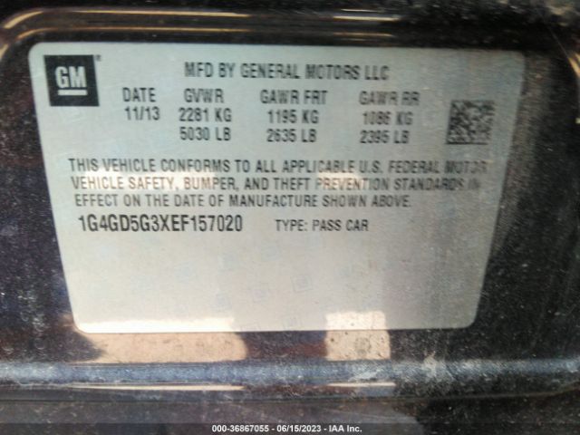1G4GD5G3XEF157020 Buick Lacrosse Premium I