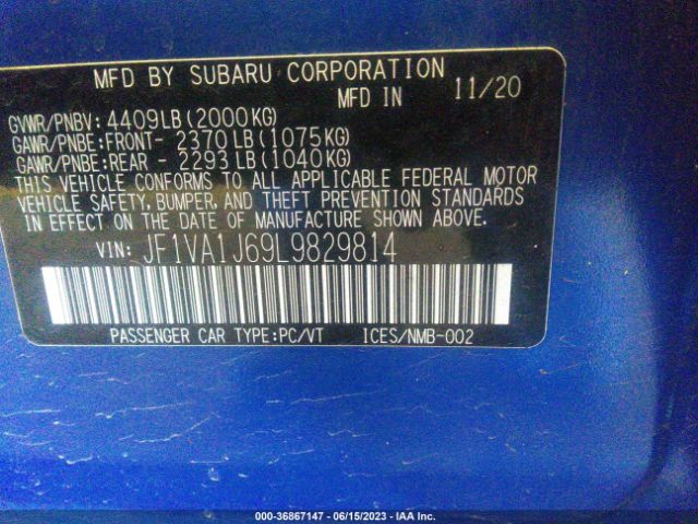 JF1VA1J69L9829814 Subaru Wrx Limited