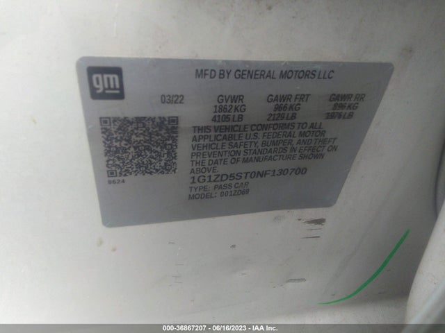 Chevrolet MALIBU LT 2022 1G1ZD5ST0NF130700 Image 15