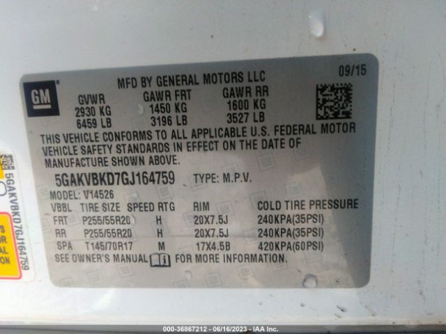 5GAKVBKD7GJ164759 Buick Enclave Leather