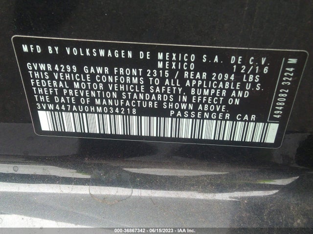 3VW447AU0HM034218 Volkswagen Golf Gti S/se/autobahn/sport