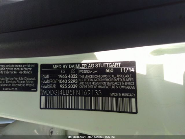 WDDSJ4EB5FN169133 Mercedes-Benz Cla-class Cla 250