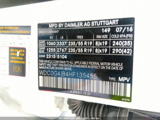 WDC0G4JB4HF135455 Mercedes-Benz Glc Glc 300