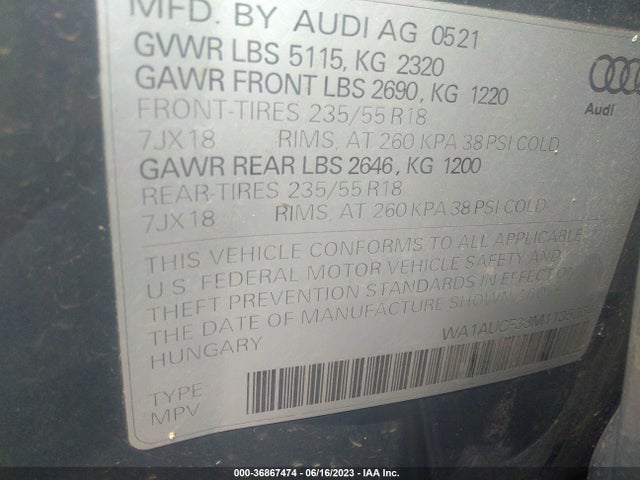 WA1AUCF38M1135264 Audi Q3 PREMIUM