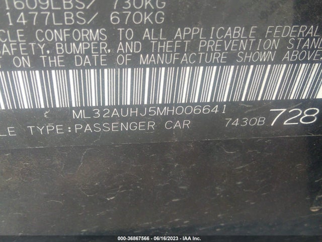 ML32AUHJ5MH006641 Mitsubishi Mirage Es/le/carbonite Edition