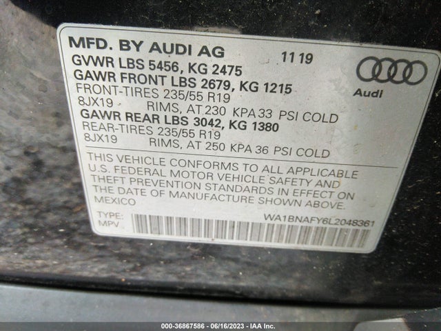 WA1BNAFY6L2048361 Audi Q5 Premium Plus