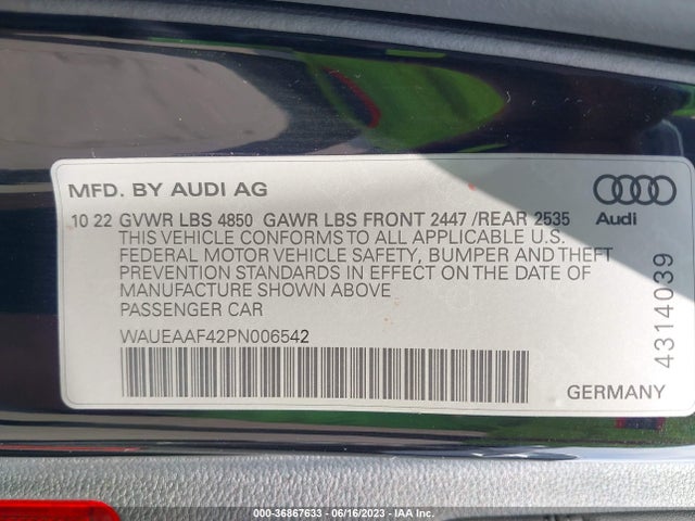 2023 Audi A4, VIN: WAUEAAF42PN006542