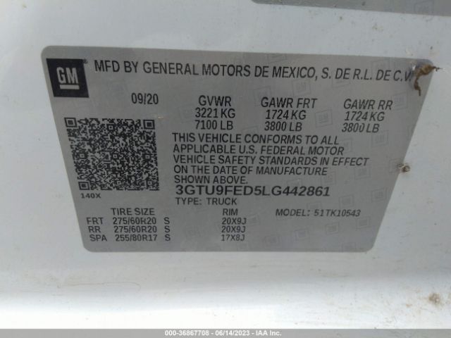 3GTU9FED5LG442861 GMC Sierra 1500 Denali