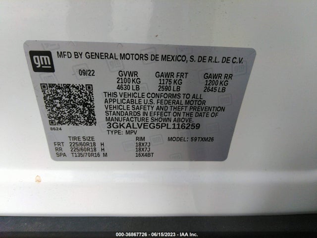GMC Terrain Slt 2023 3GKALVEG5PL116259 Image 9