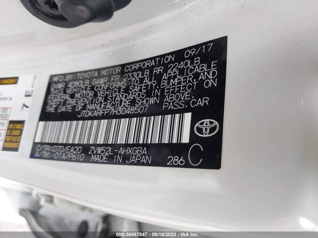 Toyota Prius Prime Plus/premium/advanced 2017 JTDKARFP7H3048507 Image 16