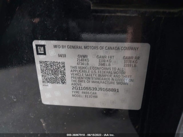 Chevrolet IMPALA LT 2018 2G1105S39J9168891 Image 15
