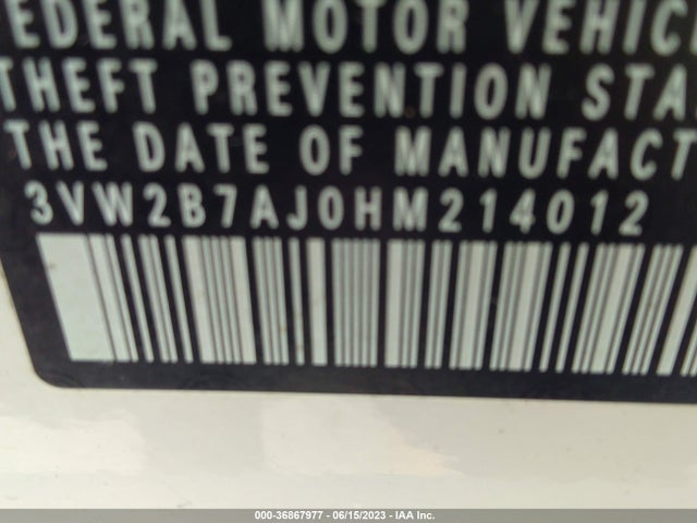 Volkswagen Jetta 1.4t S 2017 3VW2B7AJ0HM214012 Image 9