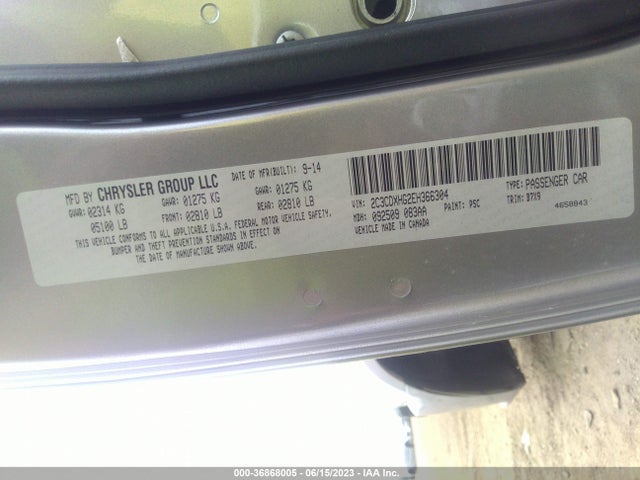 Dodge Charger Sxt 2014 2C3CDXHG2EH366304 Image 9