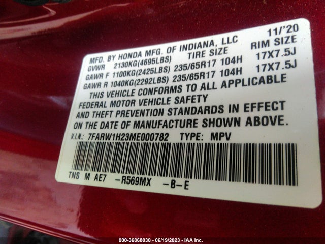 Honda CR-V LX 2021 7FARW1H23ME000782 Image 10