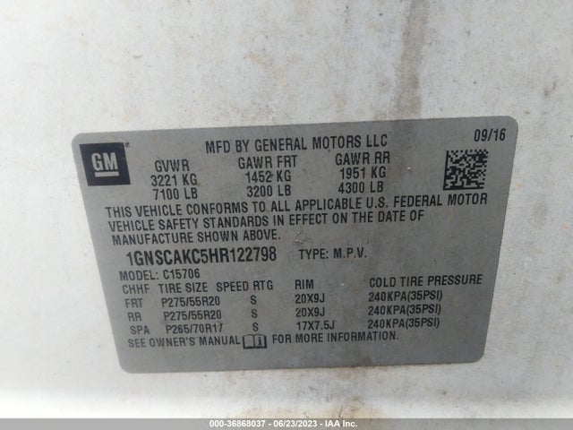 Chevrolet Tahoe Ls 2017 1GNSCAKC5HR122798 Image 9