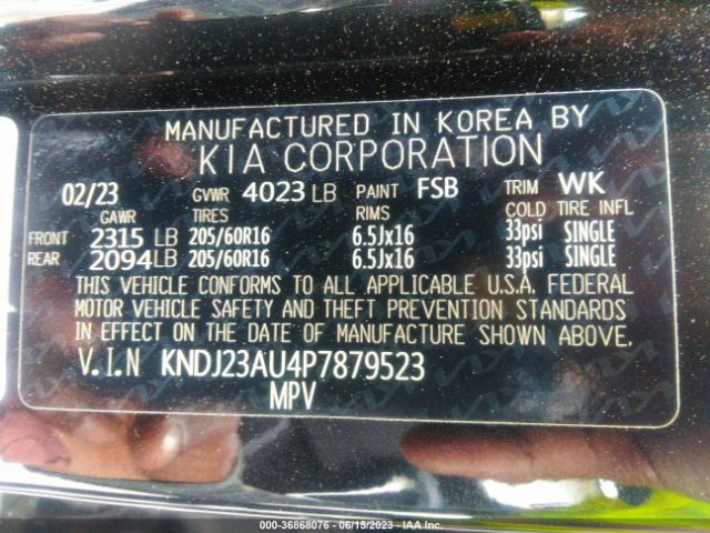 KNDJ23AU4P7879523 KIA SOUL LX