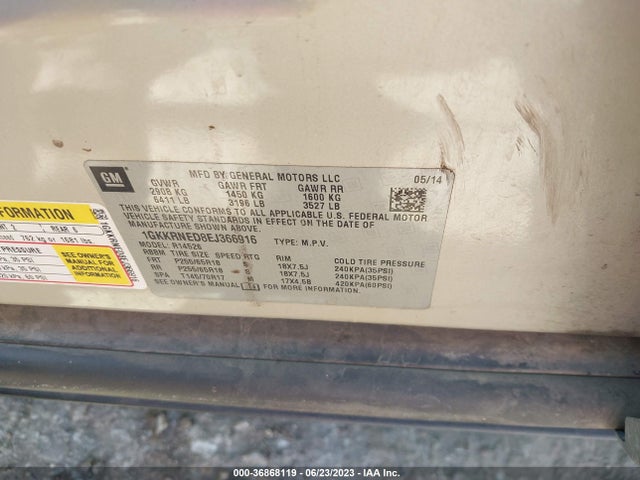 GMC ACADIA SLE 2014 1GKKRNED8EJ366916 Image 10
