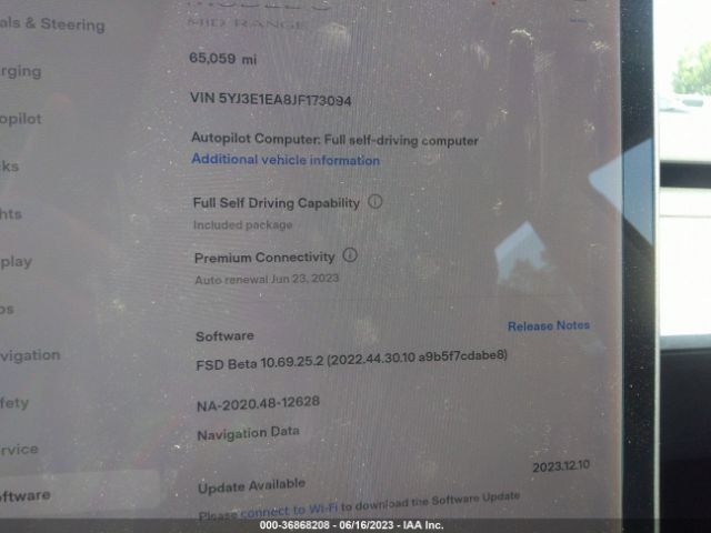 Tesla Model 3 Range Battery 2018 5YJ3E1EA8JF173094 Image 6