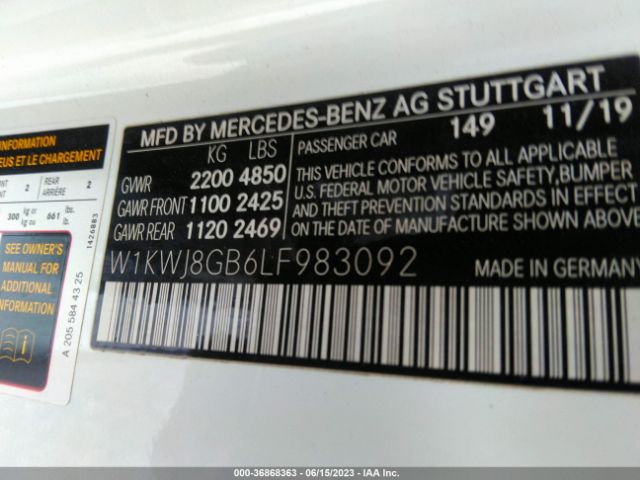 W1KWJ8GB6LF983092 Mercedes-Benz Amg C 63