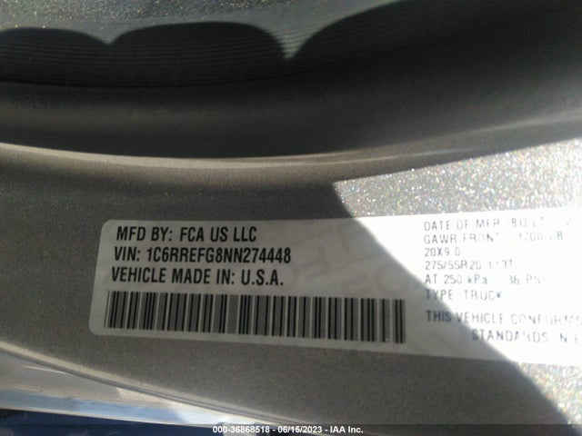 1C6RREFG8NN274448 RAM 1500