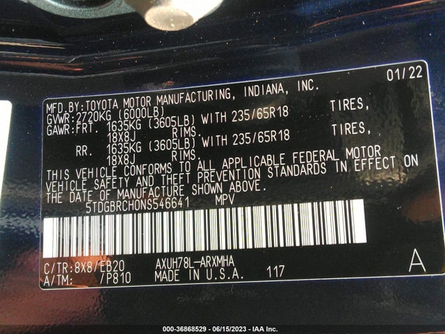Toyota HIGHLANDER HYBRID 2022 5TDGBRCH0NS546641 Image 16