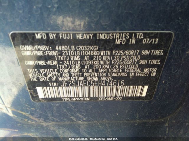 JF2SJAEC5EH474616 Subaru Forester 2.5i Premium