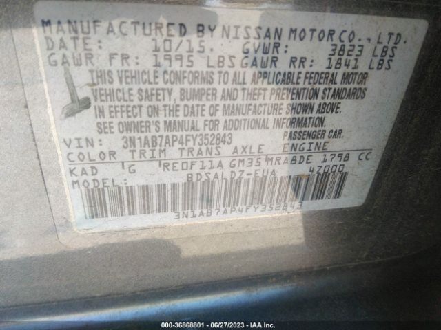 3N1AB7AP4FY352843 Nissan Sentra Sr/sl/s/sv/fe+ S