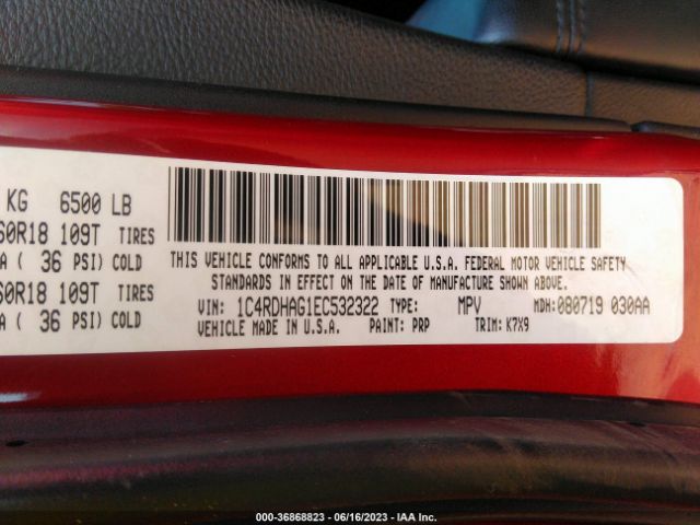 1C4RDHAG1EC532322 Dodge Durango Sxt