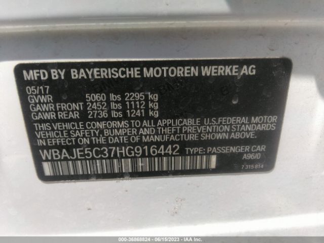 WBAJE5C37HG916442 BMW 5 Series 540i