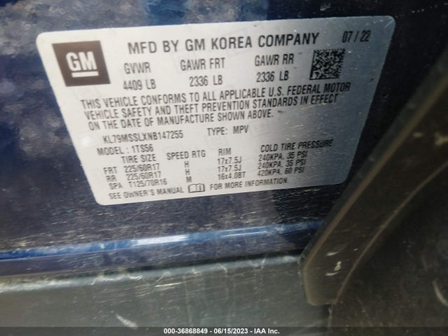 Chevrolet Trailblazer Activ 2022 KL79MSSLXNB147255 Image 9