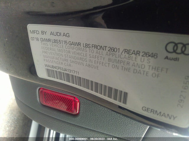 WAUB4CF53JA131711 Audi S5 Sportback Premium Plus