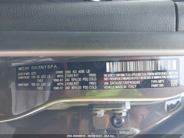ZACNJBC1XKPK06245 Jeep Renegade Trailhawk
