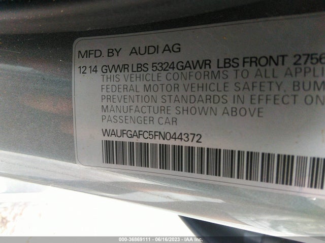 WAUFGAFC5FN044372 Audi A6 3.0t Premium Plus