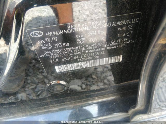 5NPD84LFXKH455140 Hyundai ELANTRA SEL