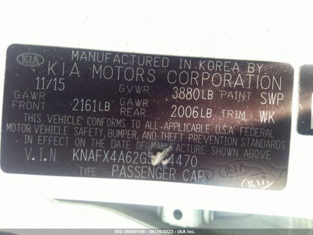 KNAFX4A62G5564470 KIA FORTE LX
