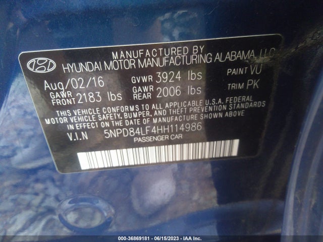 Hyundai ELANTRA SE 2017 5NPD84LF4HH114986 Image 14