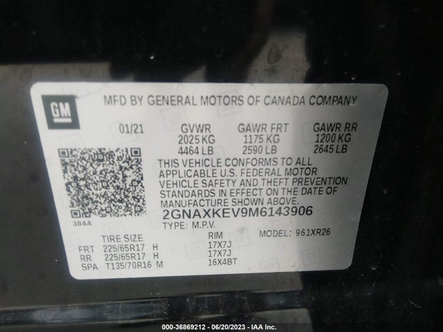 Chevrolet EQUINOX LT 2021 2GNAXKEV9M6143906 Image 16