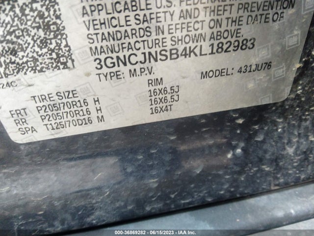 Chevrolet TRAX LS 2019 3GNCJNSB4KL182983 Image 9