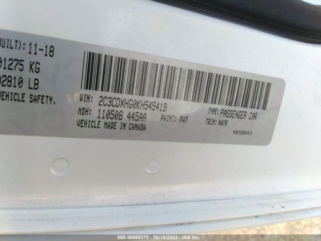 2C3CDXHG0KH545419 Dodge CHARGER GT