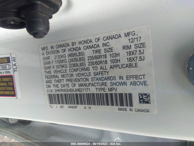 Honda CR-V EX 2018 2HKRW2H5XJH621171 Image 9