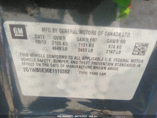 Chevrolet Impala Limited Lt 2014 2G1WB5E36E1110382 Image 9