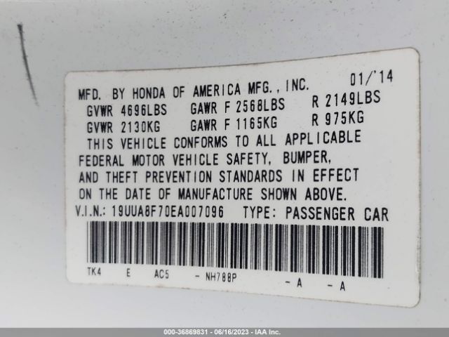 19UUA8F70EA007096 Acura Tl Advance