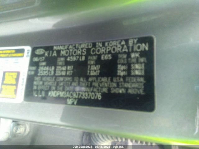 KNDPM3AC9J7337076 KIA Sportage Lx