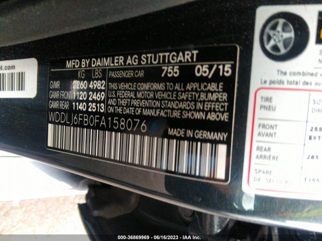 WDDLJ6FB0FA158076 Mercedes-Benz Cls-class Cls 400