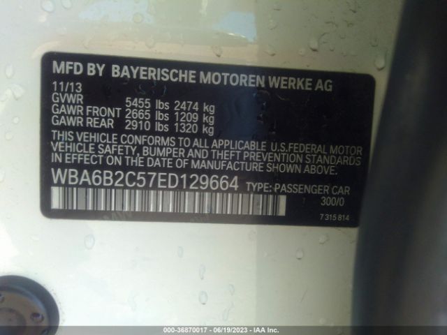 WBA6B2C57ED129664 BMW 6 Series 650i