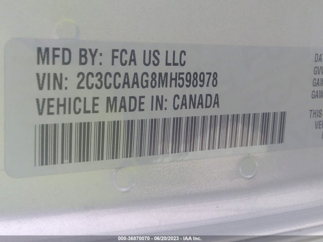 2C3CCAAG8MH598978 Chrysler 300 Touring