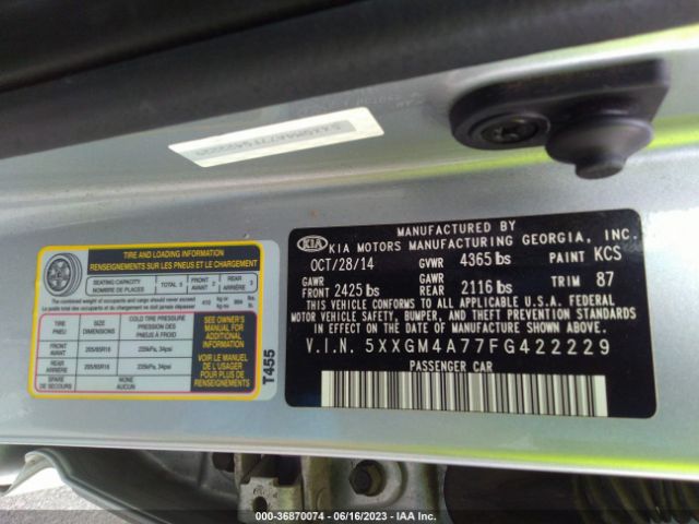 5XXGM4A77FG422229 KIA Optima Lx