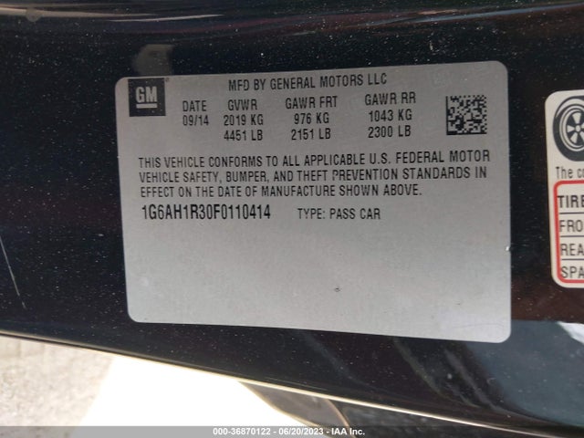 1G6AH1R30F0110414 Cadillac Ats Coupe Luxury Awd