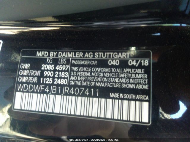 WDDWF4JB1JR407411 Mercedes-Benz C-class C 300