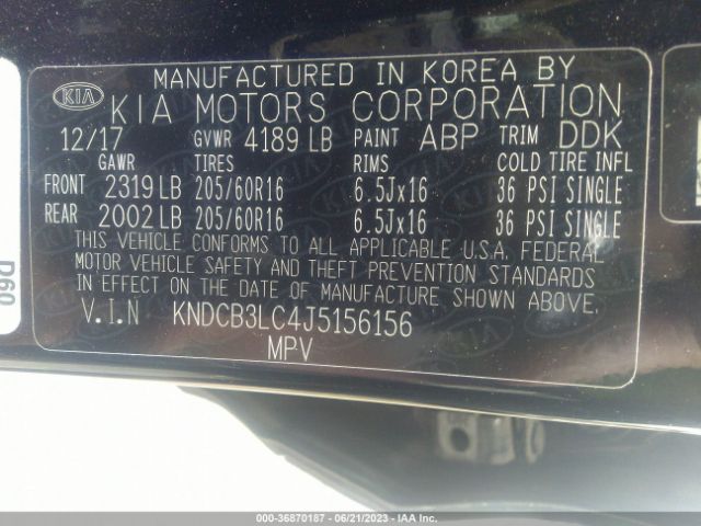 KNDCB3LC4J5156156 KIA NIRO LX